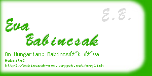 eva babincsak business card